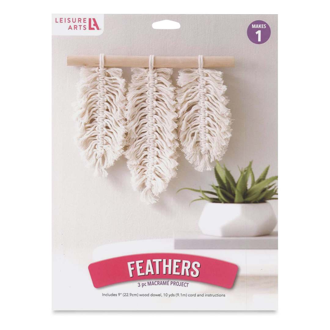 Open in modal - Leisure Arts Macramé Feather Kit (Front of packaging)