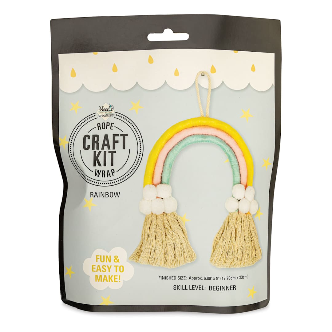Open in modal - Needle Creations DIY Rainbow Rope Wrap Craft Kit (Front of packaging)