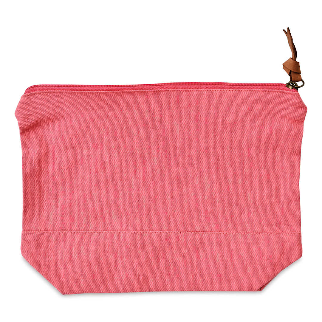 Open in modal - Harvest Import Washed Canvas Zipper Pouch - Pink, 8"H x 11"W x 3"D