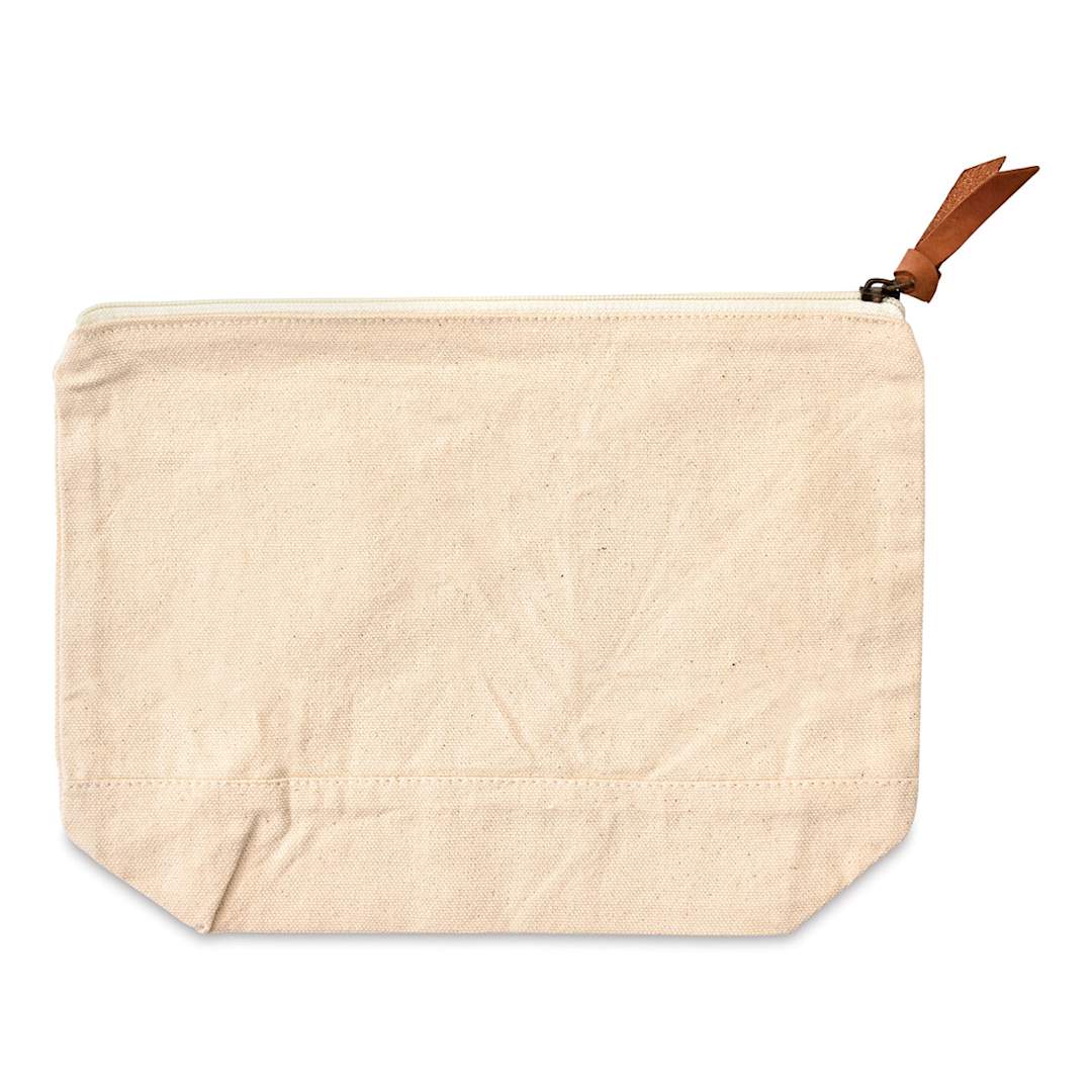 Open in modal - Harvest Import Washed Canvas Zipper Pouch - Natural, 8"H x 11"W x 3"D