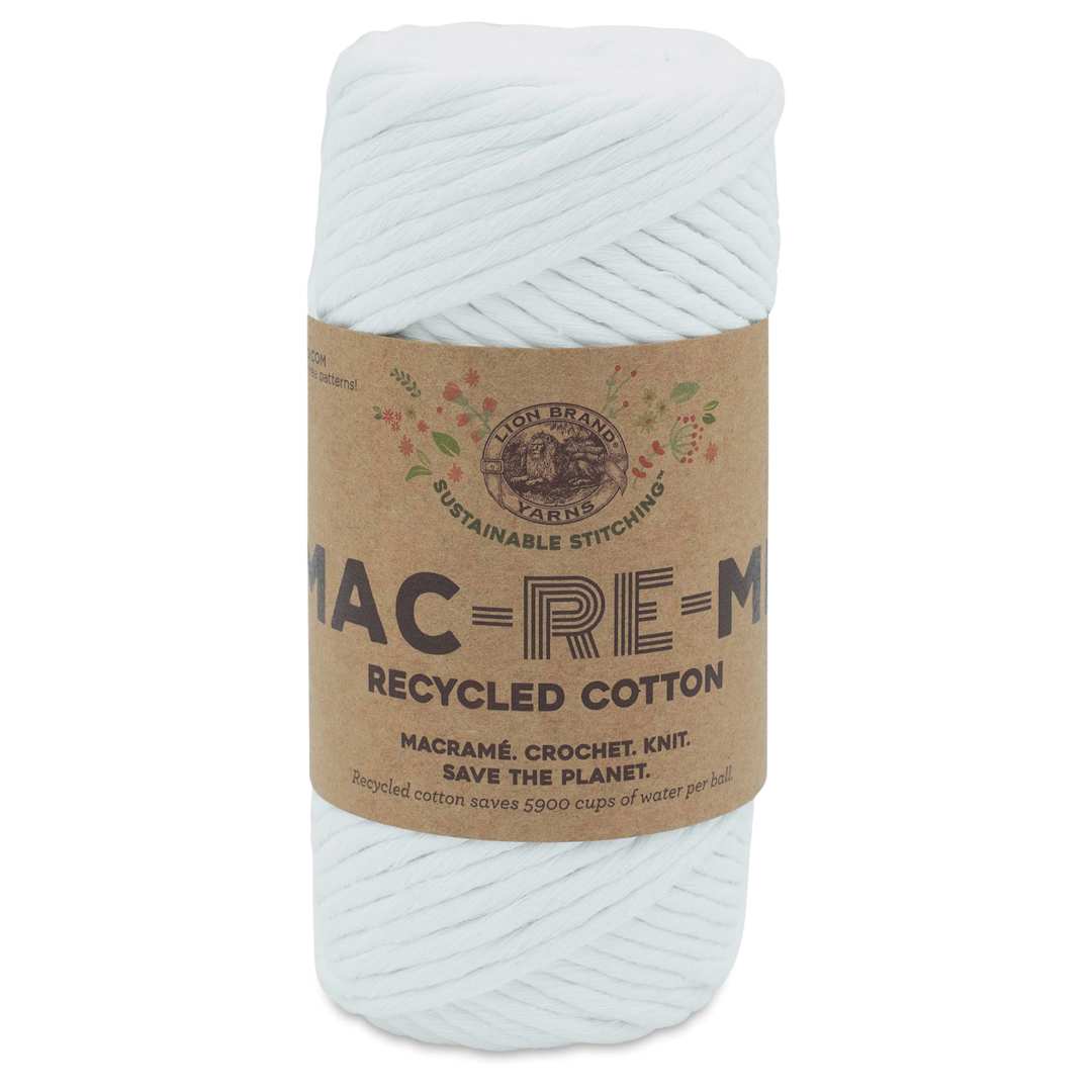 Open in modal - Lion Brand Mac-Re-Me Yarn - White, 77 yds, front