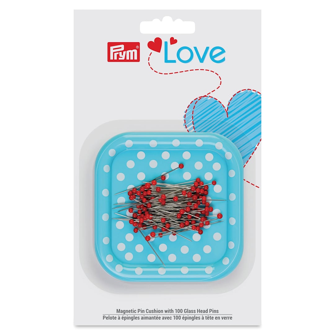 Open in modal - Prym Love Magnetic Pin Cushion Dish - Square with Pins (In packaging)