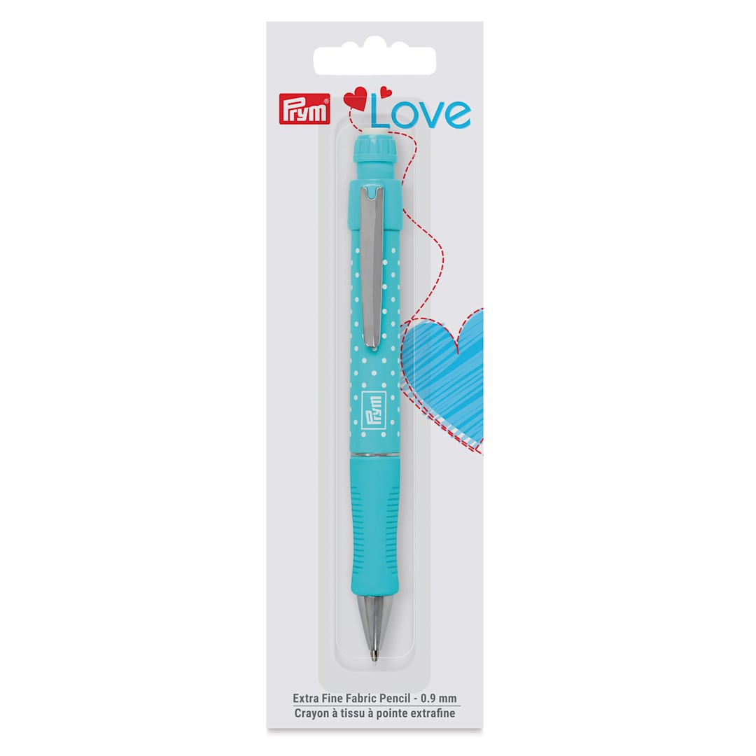 Open in modal - Prym Love Extra Fine Fabric Mechanical Pencil - Turquoise, 0.9 mm (Inside of packaging)