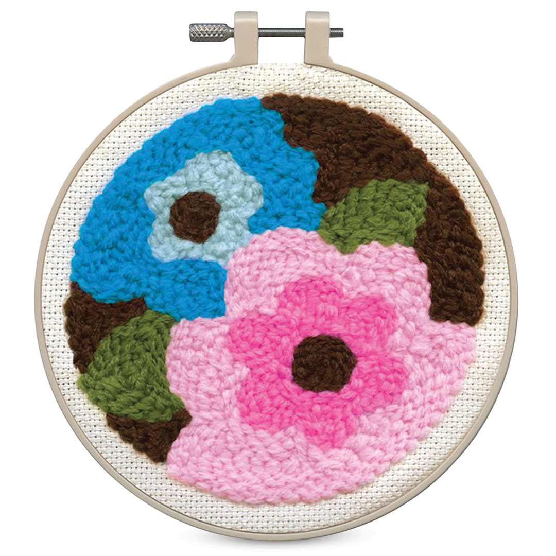 Open in modal - Design Works Yarn Punch Needle Kit - Retro Floral