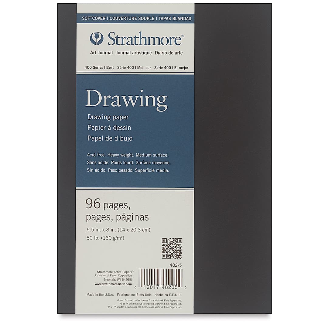 Open in modal - Strathmore Softcover 400 Series Drawing Art Journal - 8" x 5-1/2", Cream, 80 lb, 96 Pages