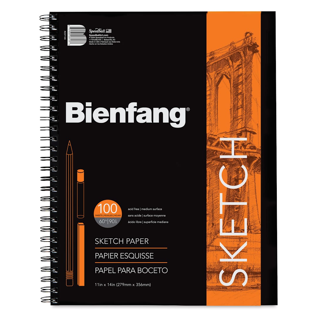 Open in modal - Bienfang Wirebound Sketch Pad - 11" x 14", 100 Sheets