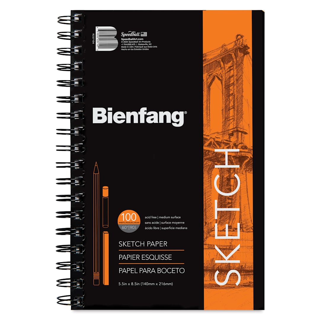 Open in modal - Bienfang Wirebound Sketch Pad - 5-1/2" x 8-1/2", 100 Sheets
