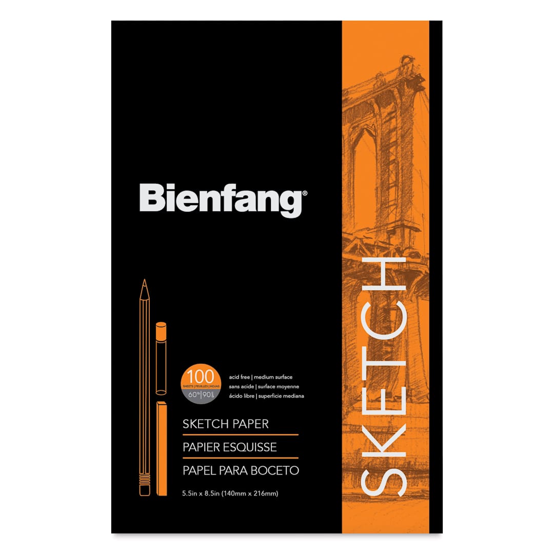 Open in modal - Bienfang Tapebound Sketch Pad - 5-1/2" x 8-1/2",  100 Sheets