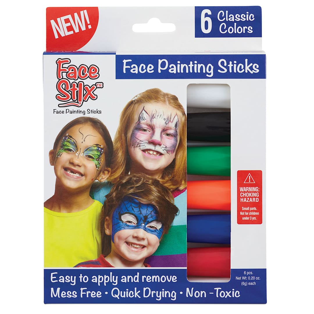 Open in modal - Kwik Stix Face Stix - Front of package of 6 Classic Colors
