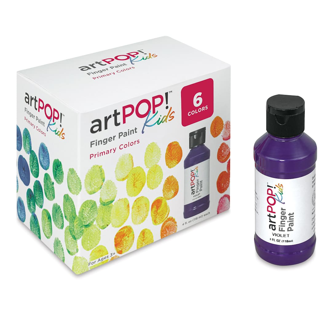 Open in modal - artPOP! Kids Finger Paint Set (Violet finger paint outside of set)