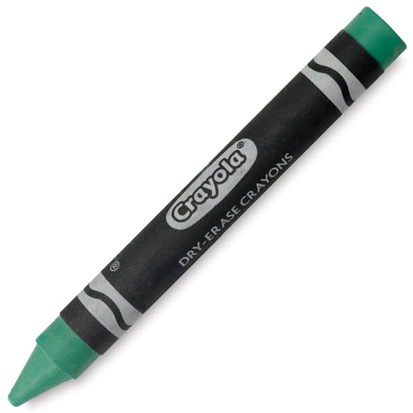 Open in modal - Crayola Dry-Erase Crayon - Single Green Crayon shown at angle
