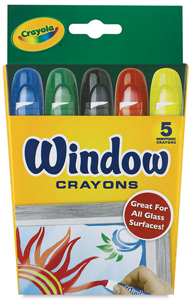 Open in modal - Crayola Washable Window Crayons - Front of 5 pc Crayon package