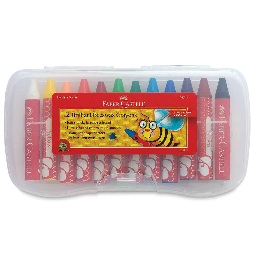 Open in modal - Faber-Castel Jumbo Beeswax Crayons - Top view of package of Set of 12