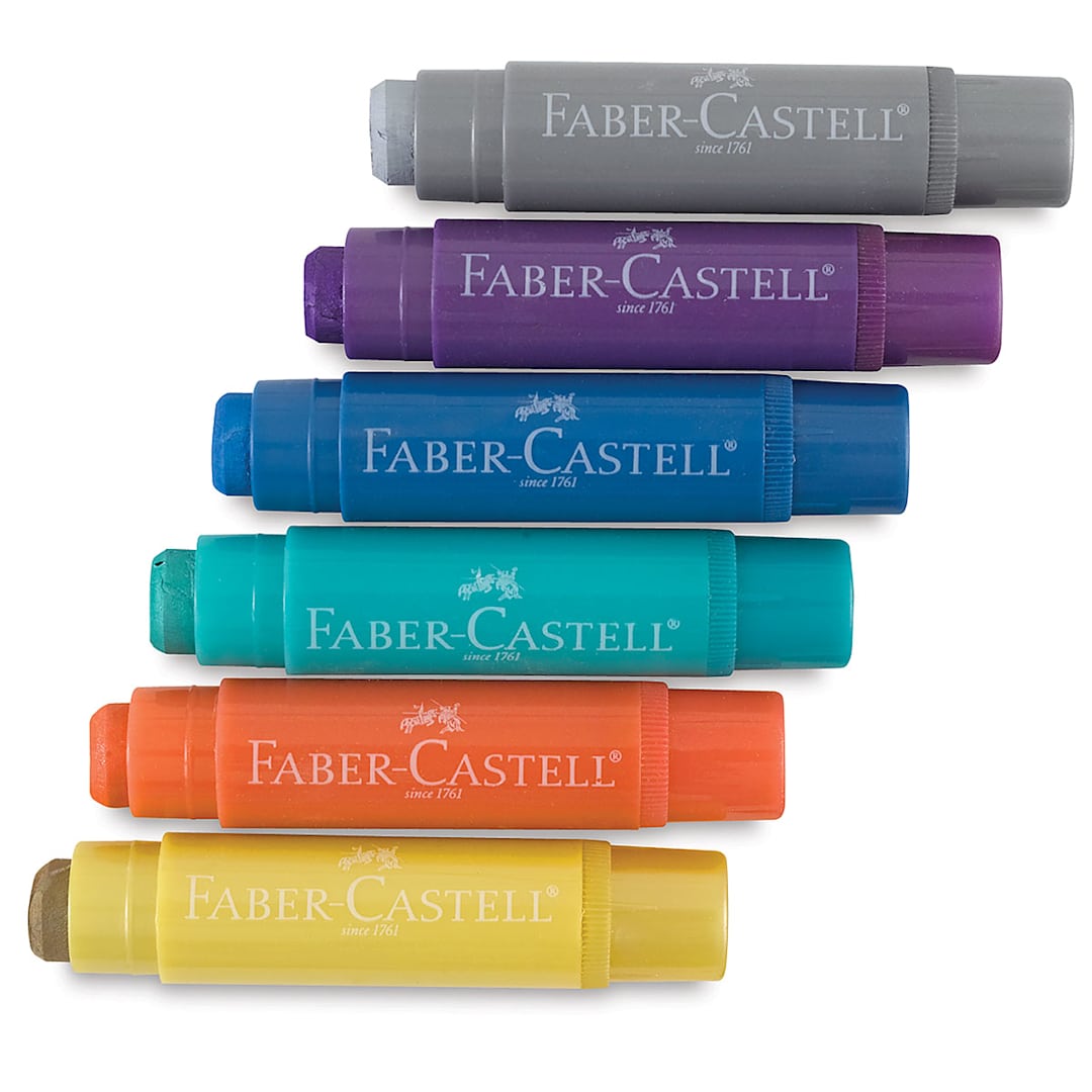 Open in modal - Faber-Castell Gel Sticks - Set of 6, Metallic Colors, out of the packaging