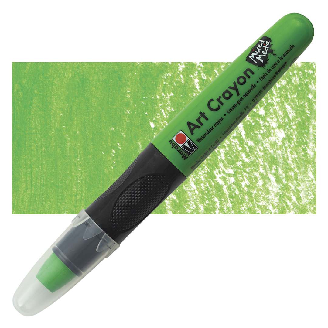 Open in modal - Marabu Art Crayon - Kiwi 155 crayon and swatch