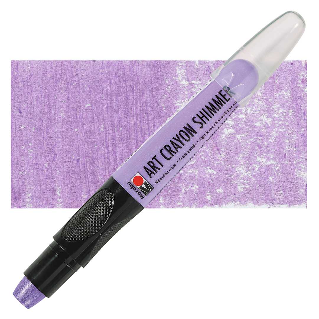 Open in modal - Marabu Art Crayon - Shimmer Lavender, crayon with swatch