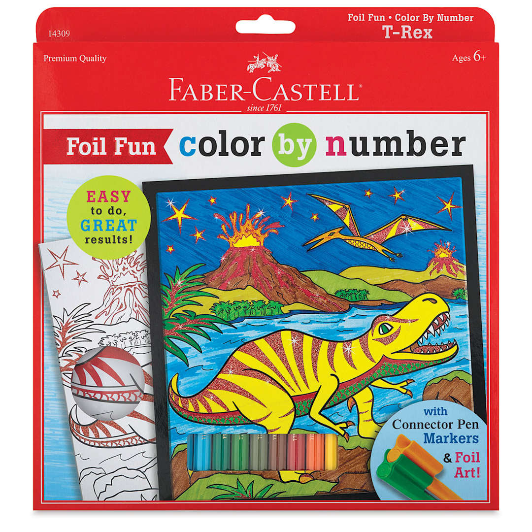 Open in modal - Faber-Castell Color By Number Sets - Front view of T-Rex package shown