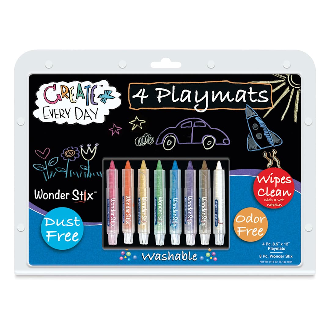 Open in modal - The Pencil Grip Wonder Stix Playmat Set - Set of 8 with Playmats, Assorted Colors (In packaging)
