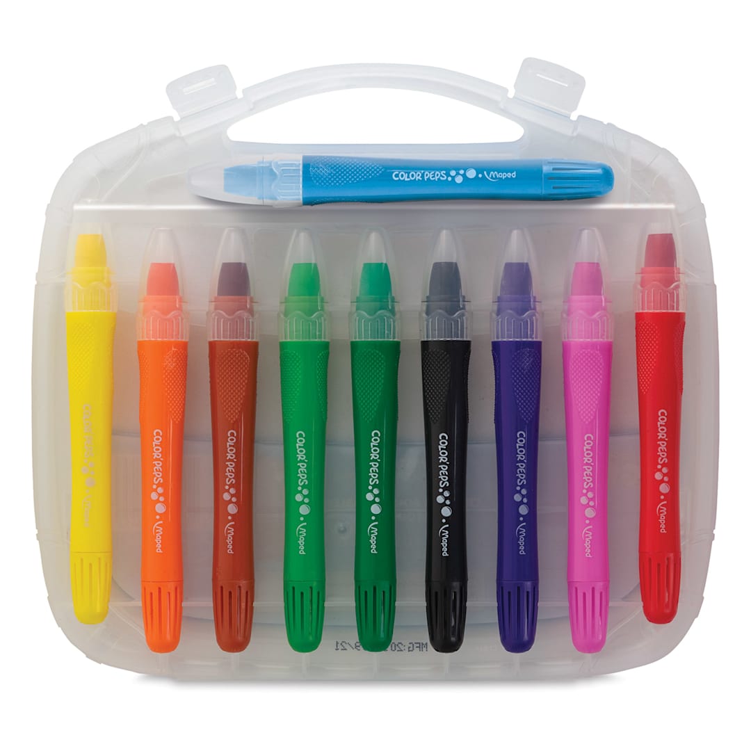 Open in modal - Gel Retractable Watercolor Crayons  - Crayons shown in open storage case