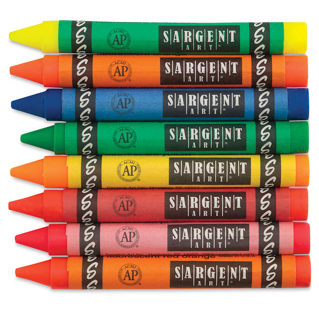 Open in modal - Sargent Art Large Fluorescent Crayon Set