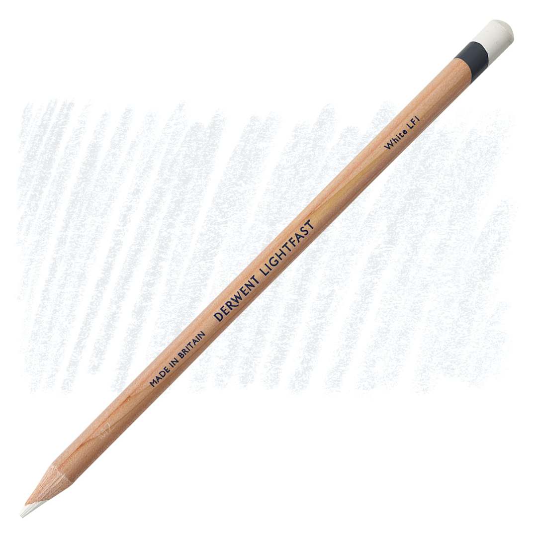 Open in modal - Derwent Lightfast Colored Pencil - White pencil and swatch