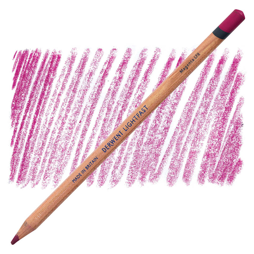 Open in modal - Derwent Lightfast Colored Pencil - Magenta pencil and swatch