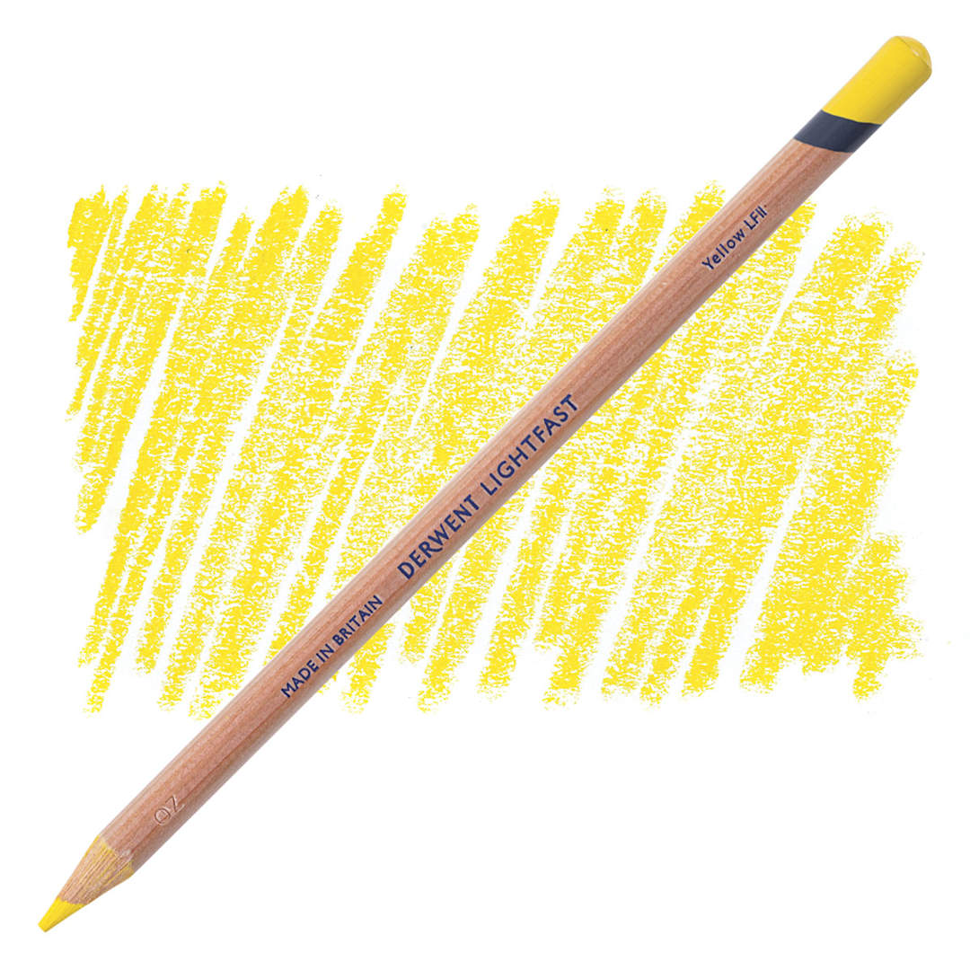 Open in modal - Derwent Lightfast Colored Pencil - Yellow pencil and swatch
