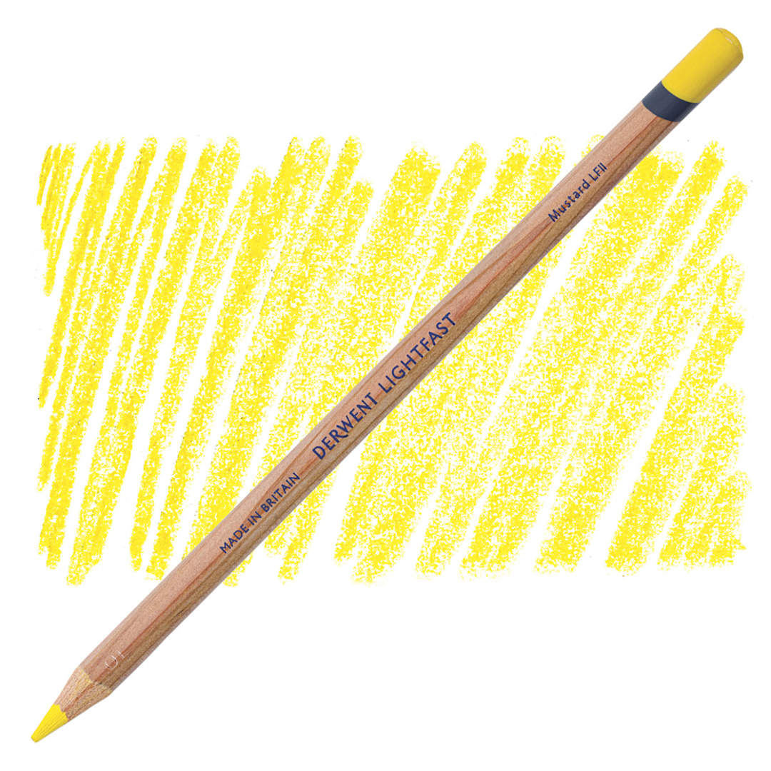 Open in modal - Derwent Lightfast Colored Pencil - Mustard pencil and swatch