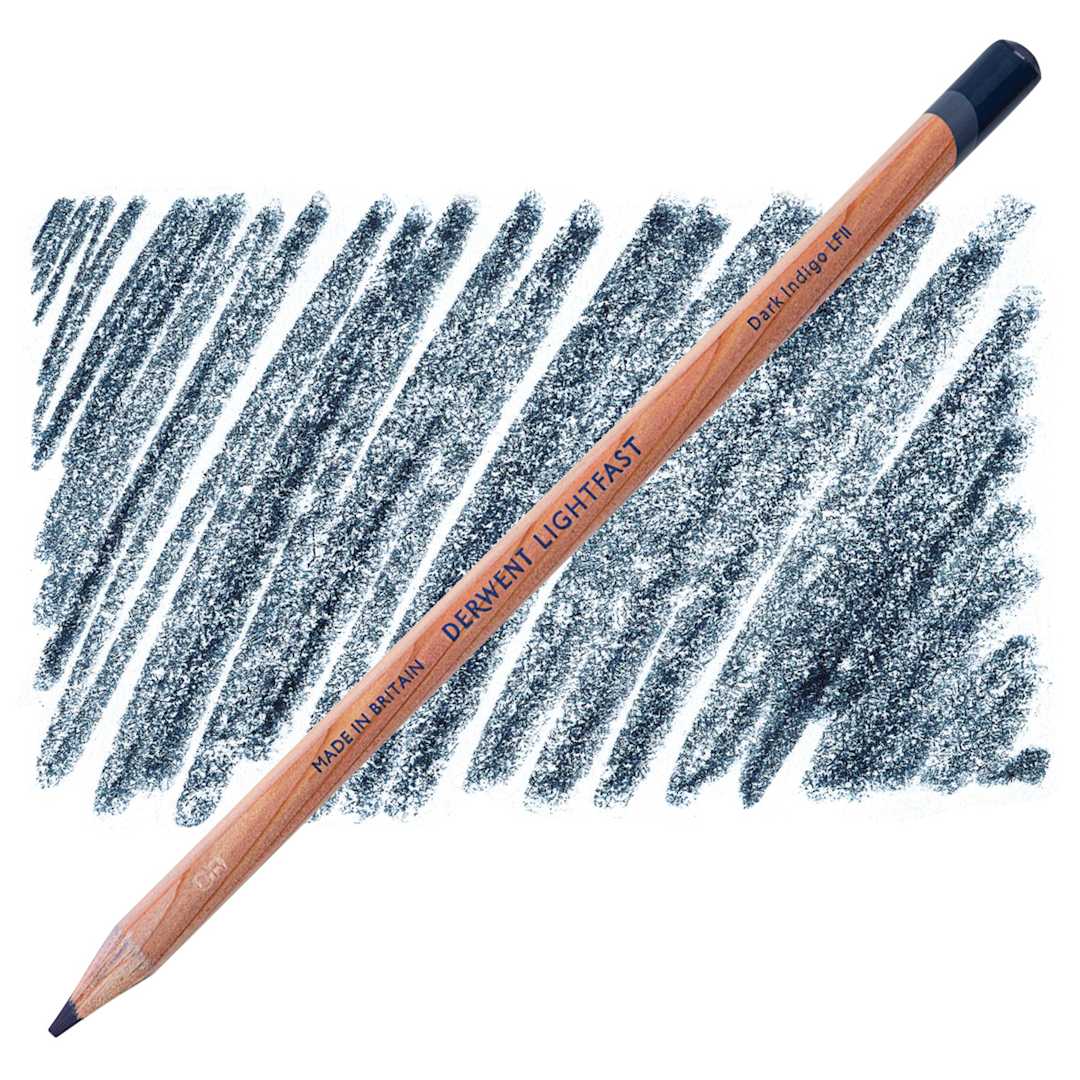 Open in modal - Derwent Lightfast Colored Pencil - Dark Indigo pencil and swatch