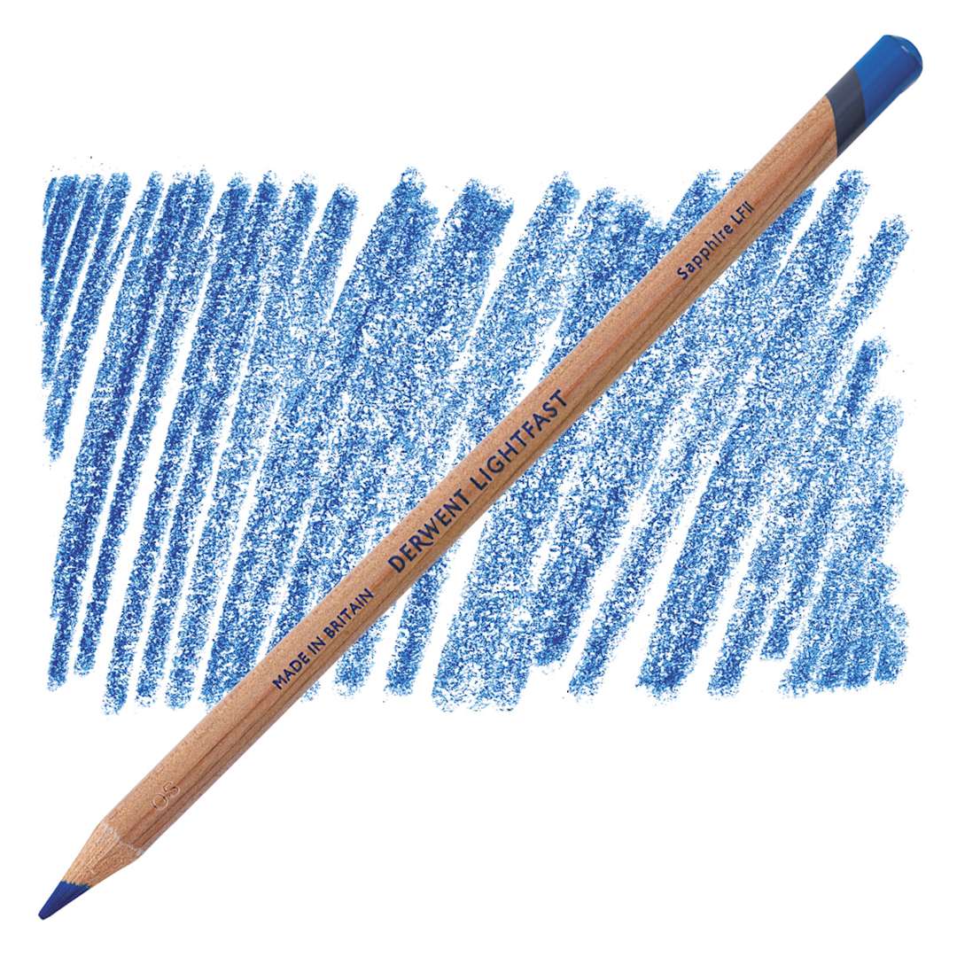 Open in modal - Derwent Lightfast Colored Pencil - Sapphire pencil and swatch