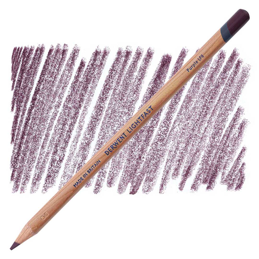 Open in modal - Derwent Lightfast Colored Pencil - Purple pencil and swatch