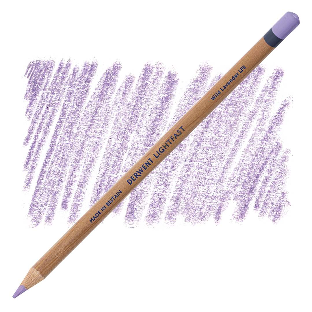 Open in modal - Derwent Lightfast Colored Pencil - Wild Lavender pencil and swatch