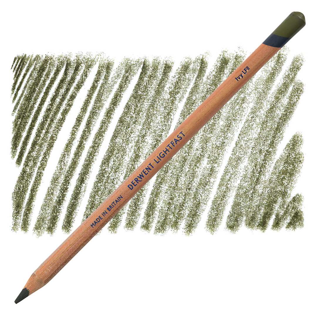 Open in modal - Derwent Lightfast Colored Pencil - Ivy pencil and swatch