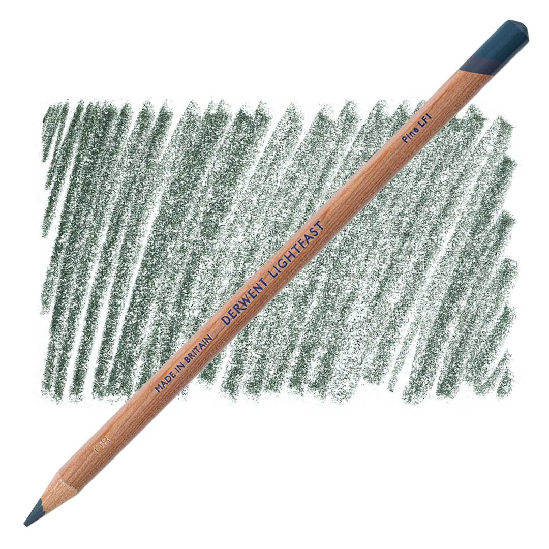 Open in modal - Derwent Lightfast Colored Pencil - Pine pencil and swatch