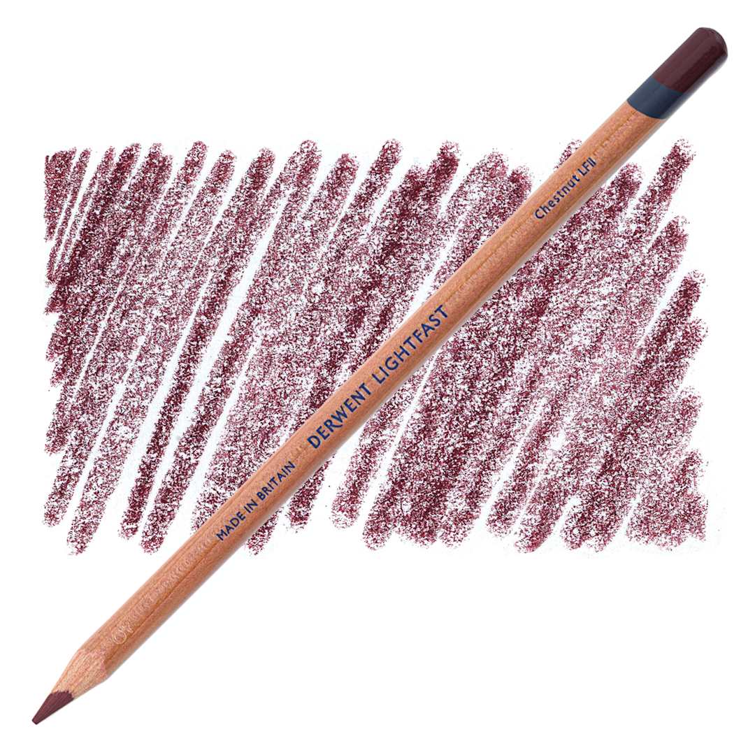 Open in modal - Derwent Lightfast Colored Pencil - Chestnut pencil and swatch