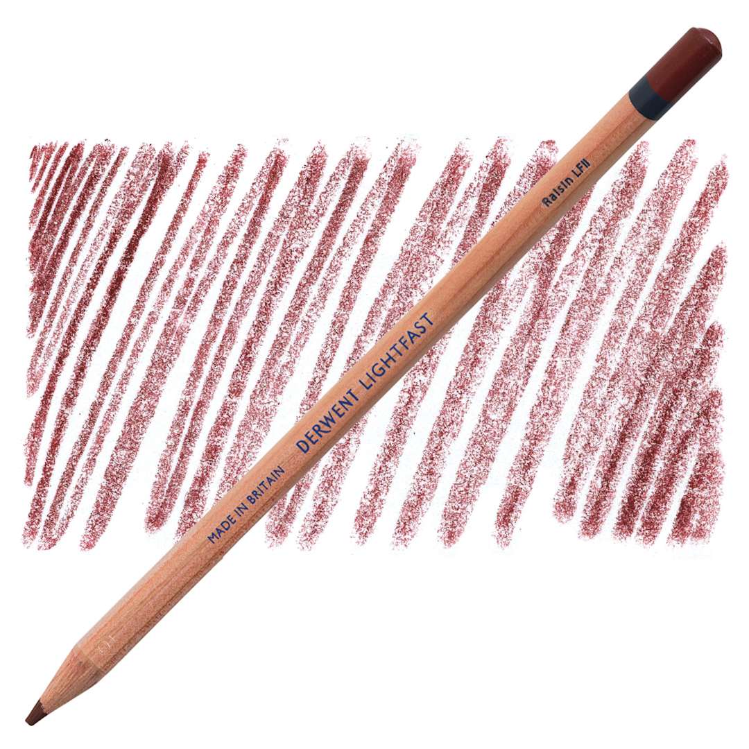 Open in modal - Derwent Lightfast Colored Pencil - Rasin pencil and swatch