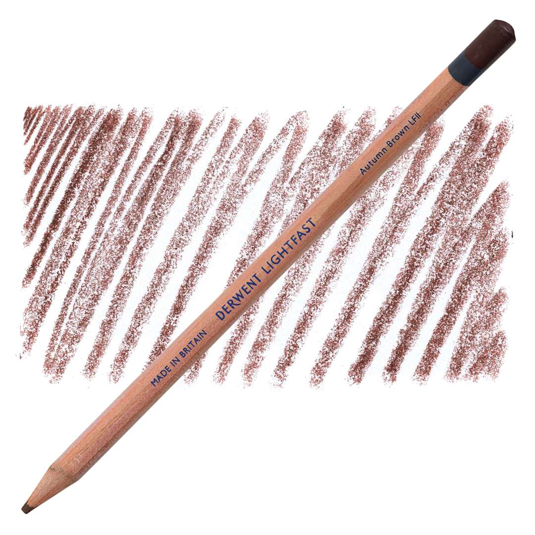Open in modal - Derwent Lightfast Colored Pencil - Autumn Brown pencil and swatch