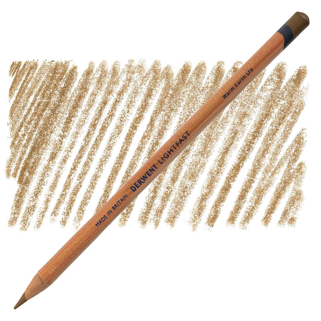 Open in modal - Derwent Lightfast Colored Pencil - Warm Earth pencil and swatch
