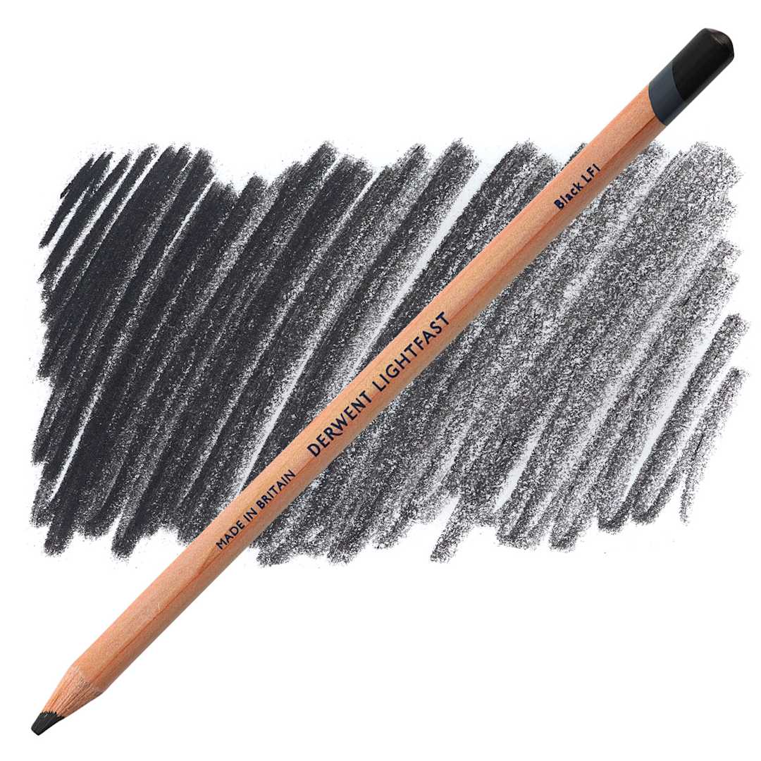 Open in modal - Derwent Lightfast Colored Pencil - Black pencil and swatch