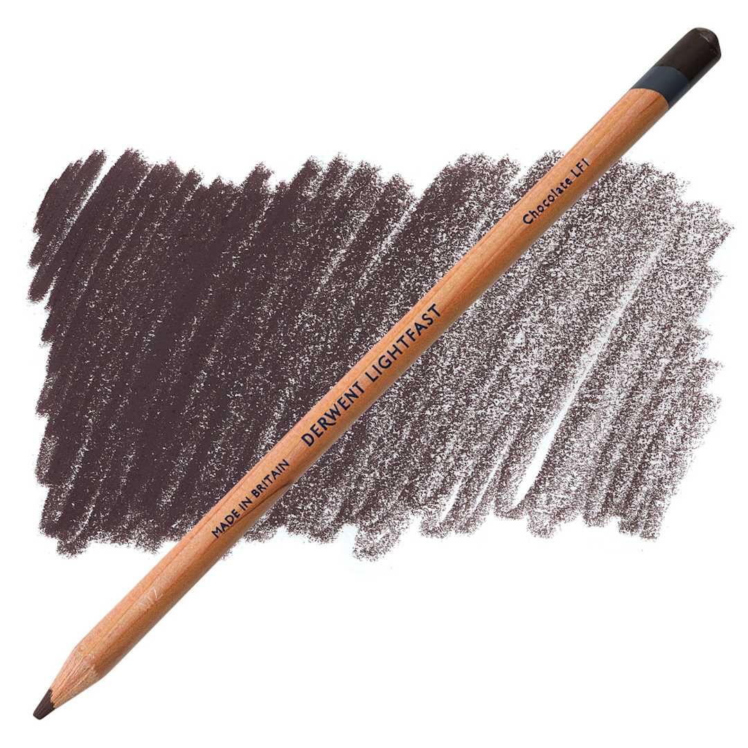 Open in modal - Derwent Lightfast Colored Pencil - Chocolate pencil and swatch