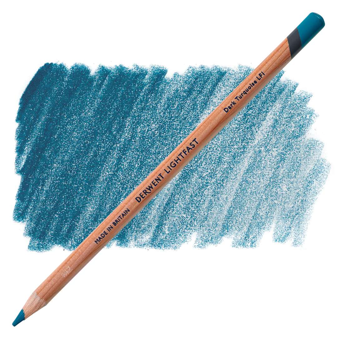 Open in modal - Derwent Lightfast Colored Pencil - Dark Turquoise pencil and swatch