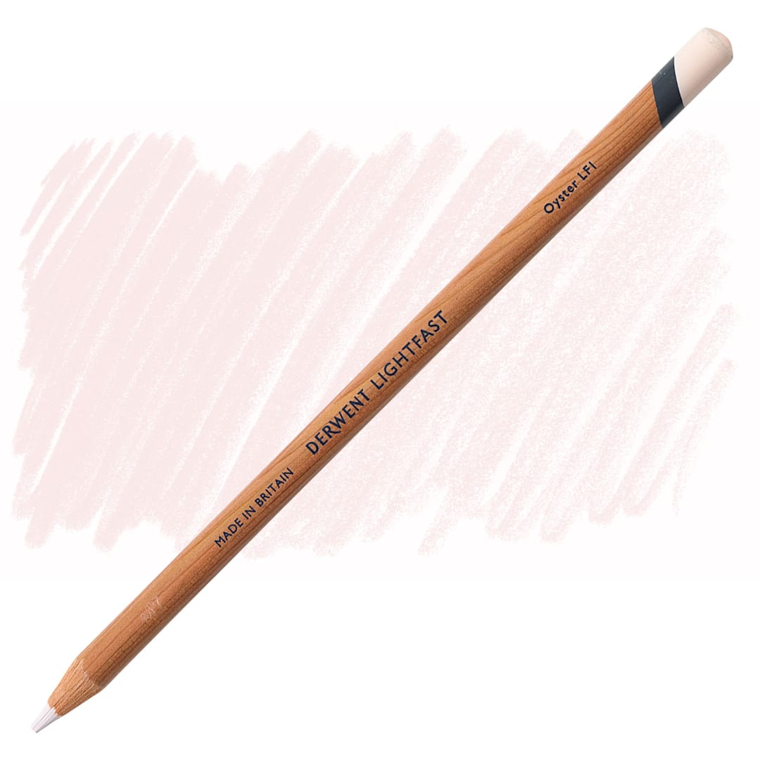 Open in modal - Derwent Lightfast Colored Pencil - Oyster pencil and swatch