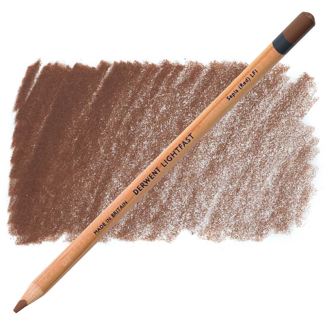 Open in modal - Derwent Lightfast Colored Pencil - Sepia pencil and swatch