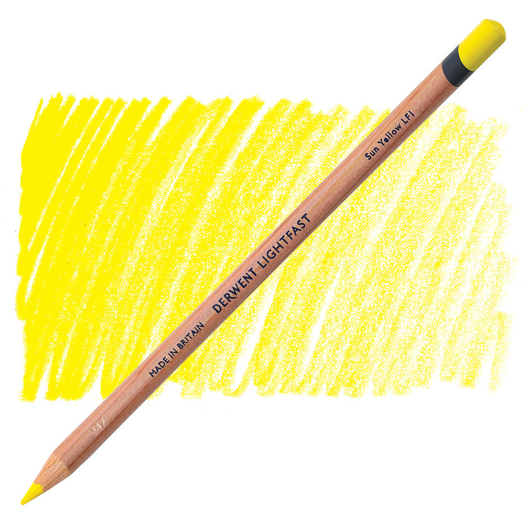 Open in modal - Derwent Lightfast Colored Pencil - Sun Yellow pencil and swatch