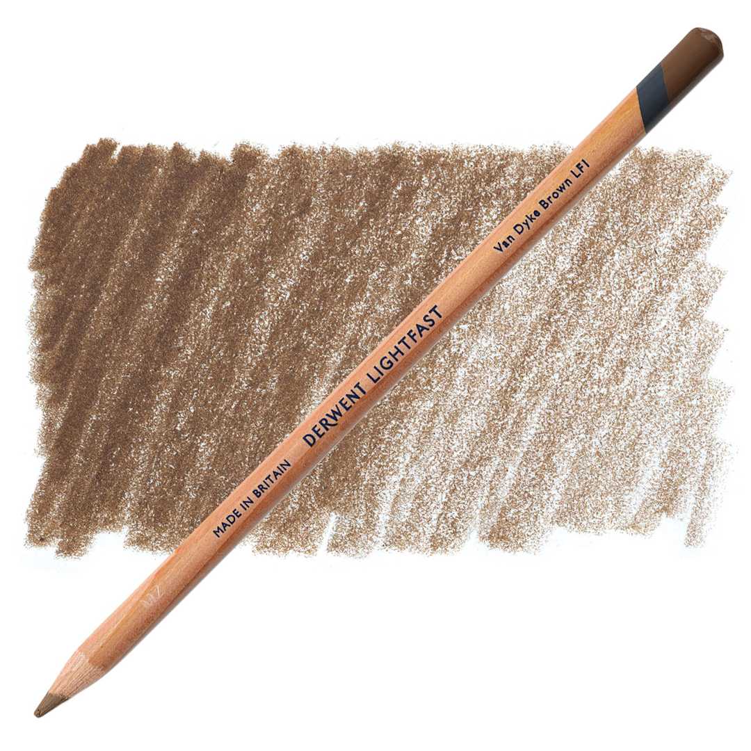 Open in modal - Derwent Lightfast Colored Pencil - Van Dyke Brown pencil and swatch
