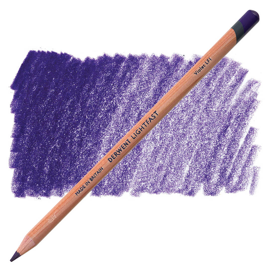 Open in modal - Derwent Lightfast Colored Pencil - Violet pencil and swatch