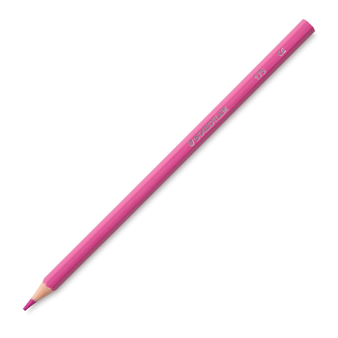 Open in modal - Staedtler Colored Pencil Sets - Single Pink Pencil shown at angle