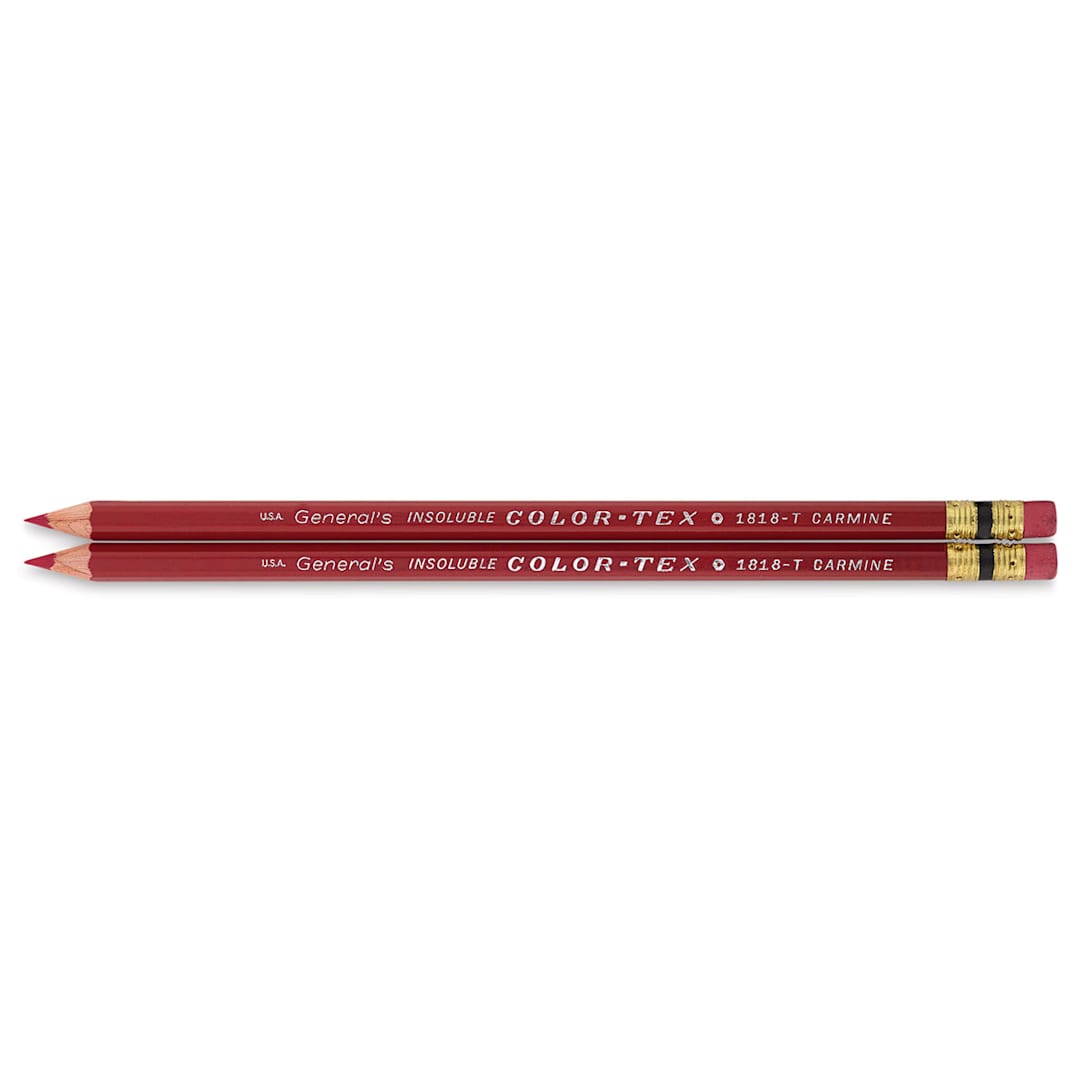 Open in modal - General's Color-Tex Red Checking Pencil - 2 Red pencils shown horizontally
