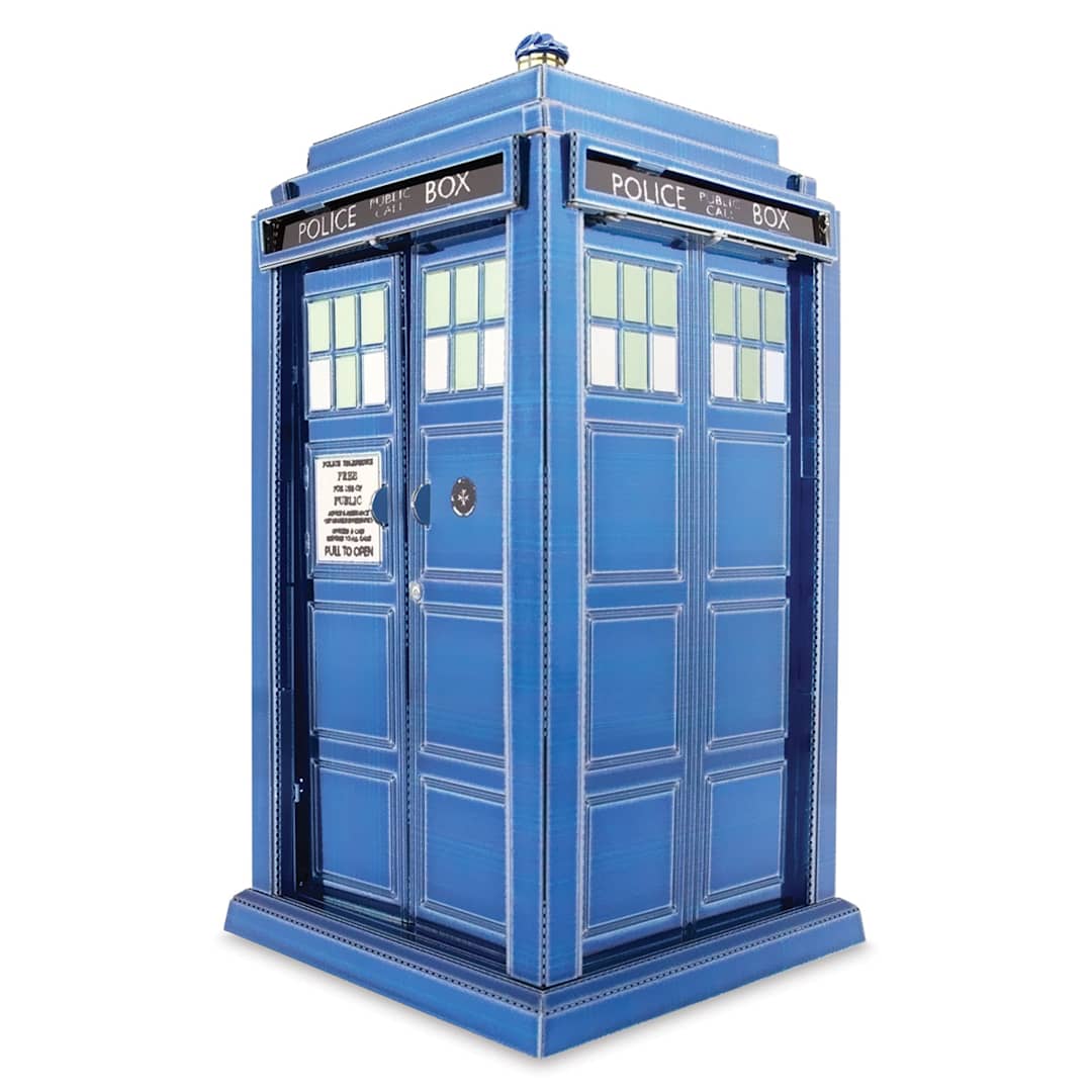 Open in modal - Metal Earth Doctor Who 3D Metal Model Kit - Blue Tardis (finished example)