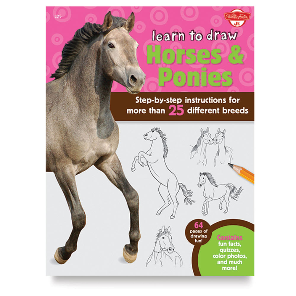 Open in modal - Learn to Draw Horses & Ponies - Front cover of Book